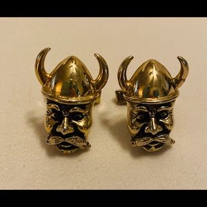 SWANK Gold Viking Cuff Links